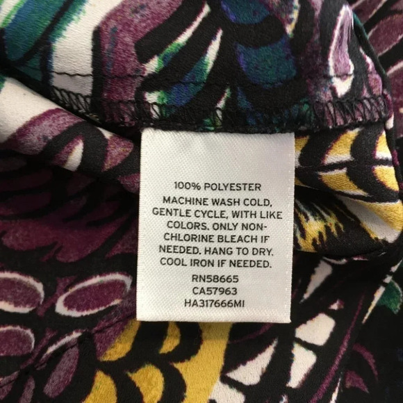 Halogen Printed Feather Fall Tank Career Blouse - Picture 5 of 7